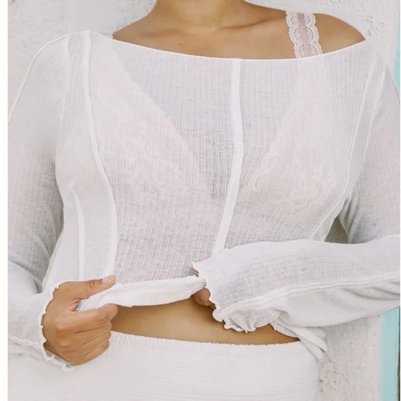 Pilcro Long-Sleeve Sheer Corset Tee - Picture 3 of 8